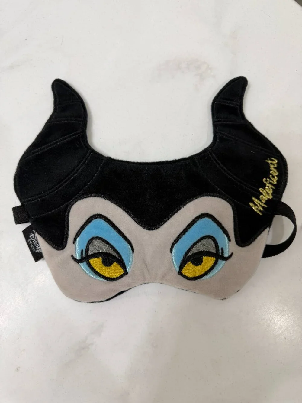 Disney Mad Beauty Maleficent Sleep Mask Plush Villain Eye Mask Horns Embroidered